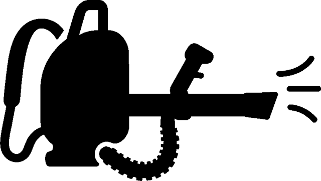 Drawing of a backpack blower.